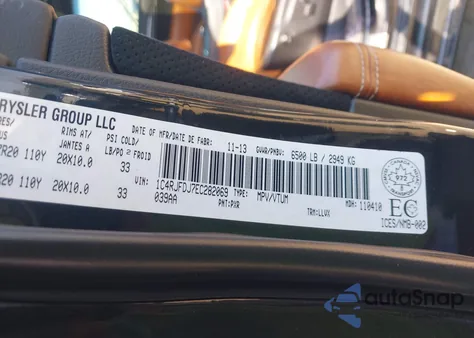 2014 Jeep Grand Cherokee Srt из США, поврежденный, VIN 1C4RJFDJ7EC282069